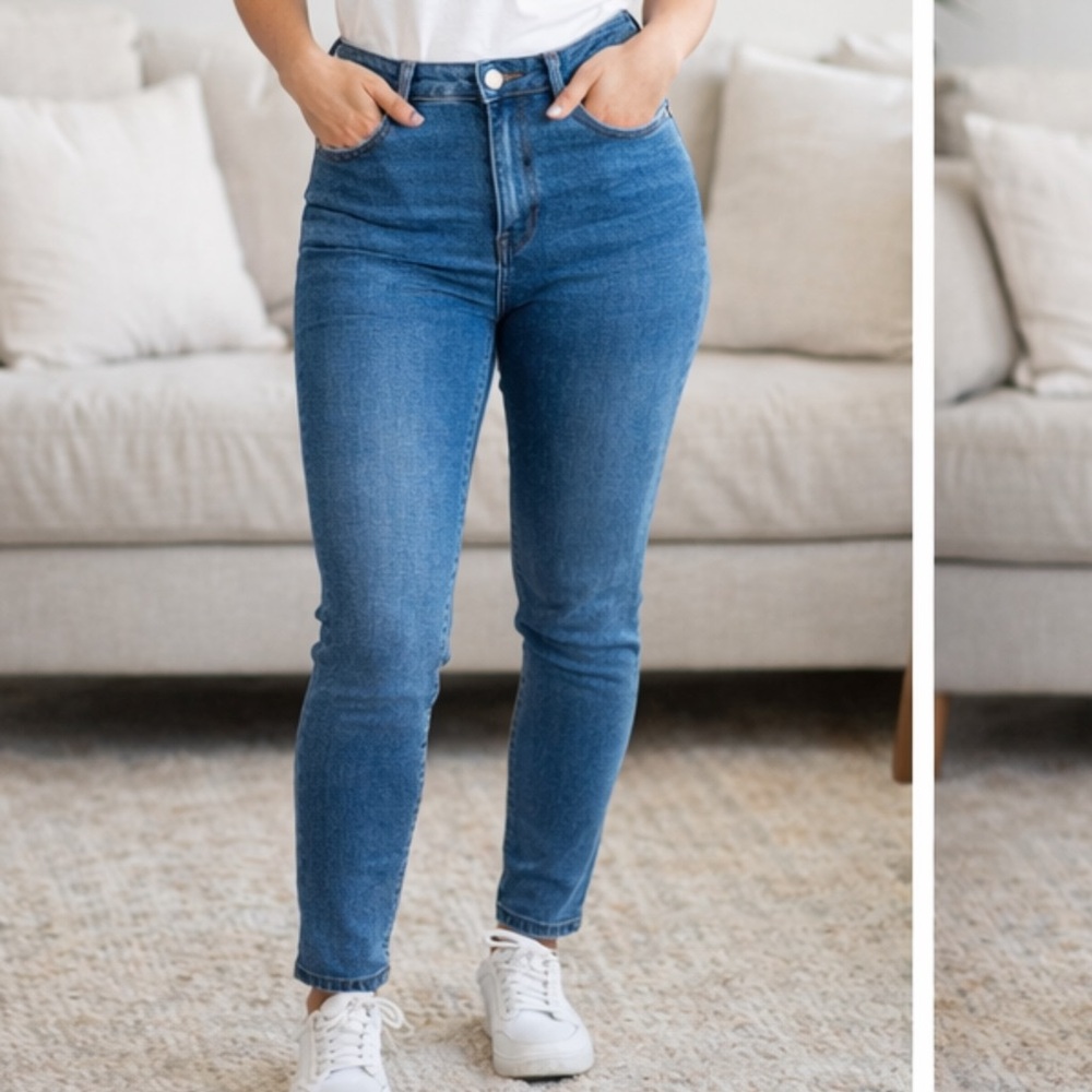 & Denim Curvy Jeggings Women’s Size 6 Blue Denim High Rise Ankle Skinny